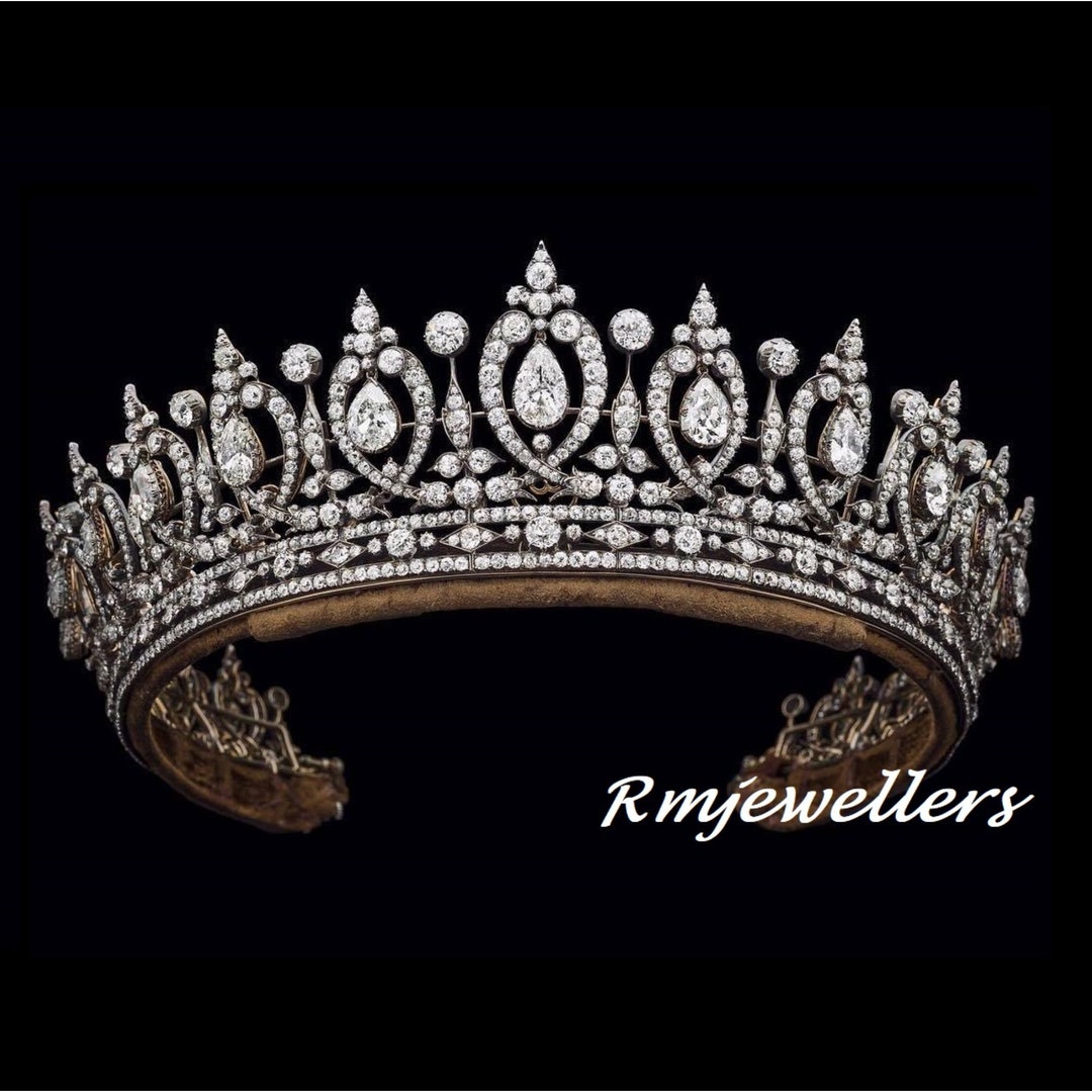 Victorian Diamond Tiaras, 15.80ct American Diamond Purity 925 Silver