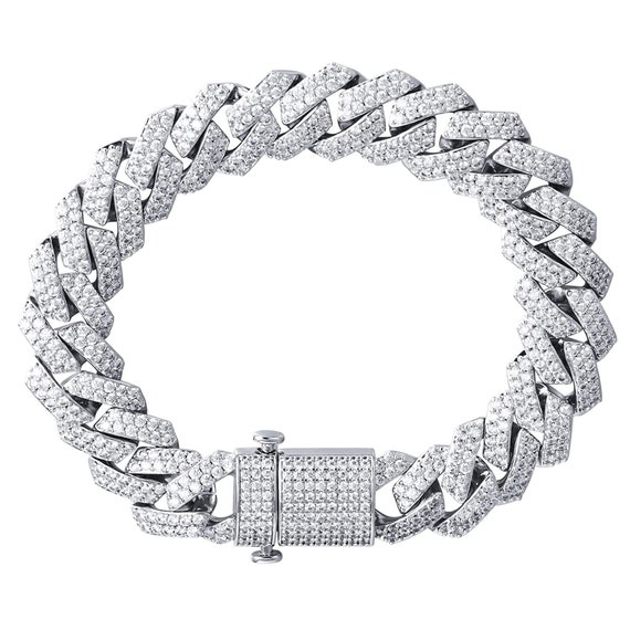 Hip Hop Style 925 Sterling Silver 13mm Cuban Link Bracelet 23.56