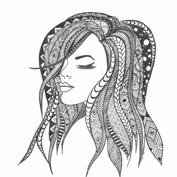 Zentangle Hair Etsy
