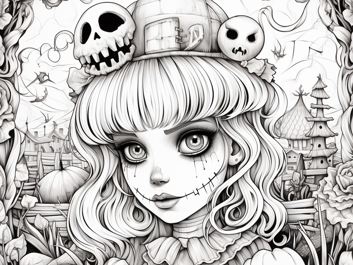 Halloween Coloring Book Printable Adult Colouring Book 35 - Etsy Canada