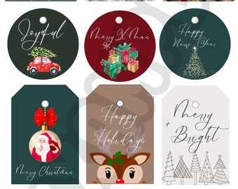 Set of 3 Digital Printable Gift Tags for Presents Tags for Christmas ...