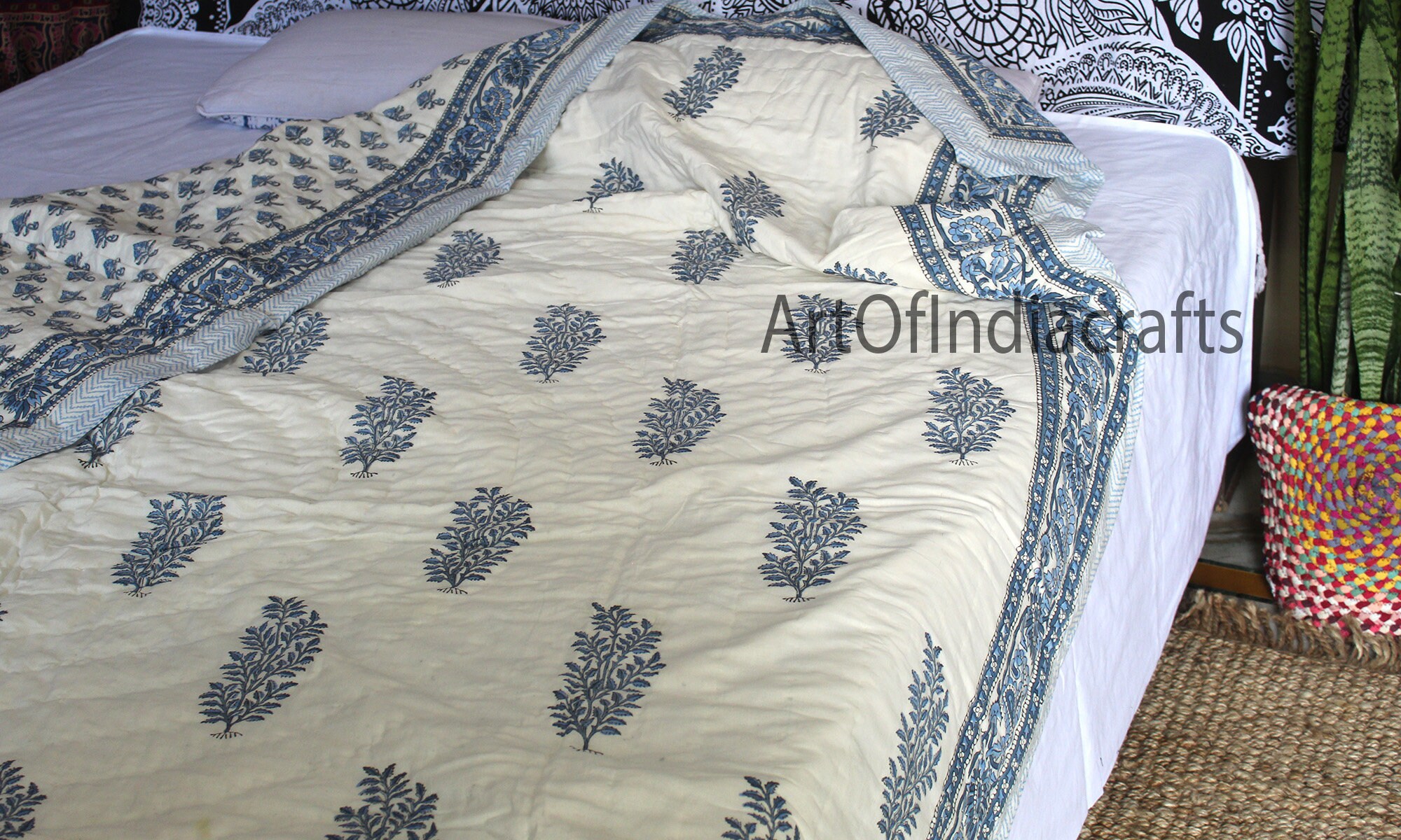 Reversible Quilt Soft Cotton Quilt Hand Block Print Quilt Etsy