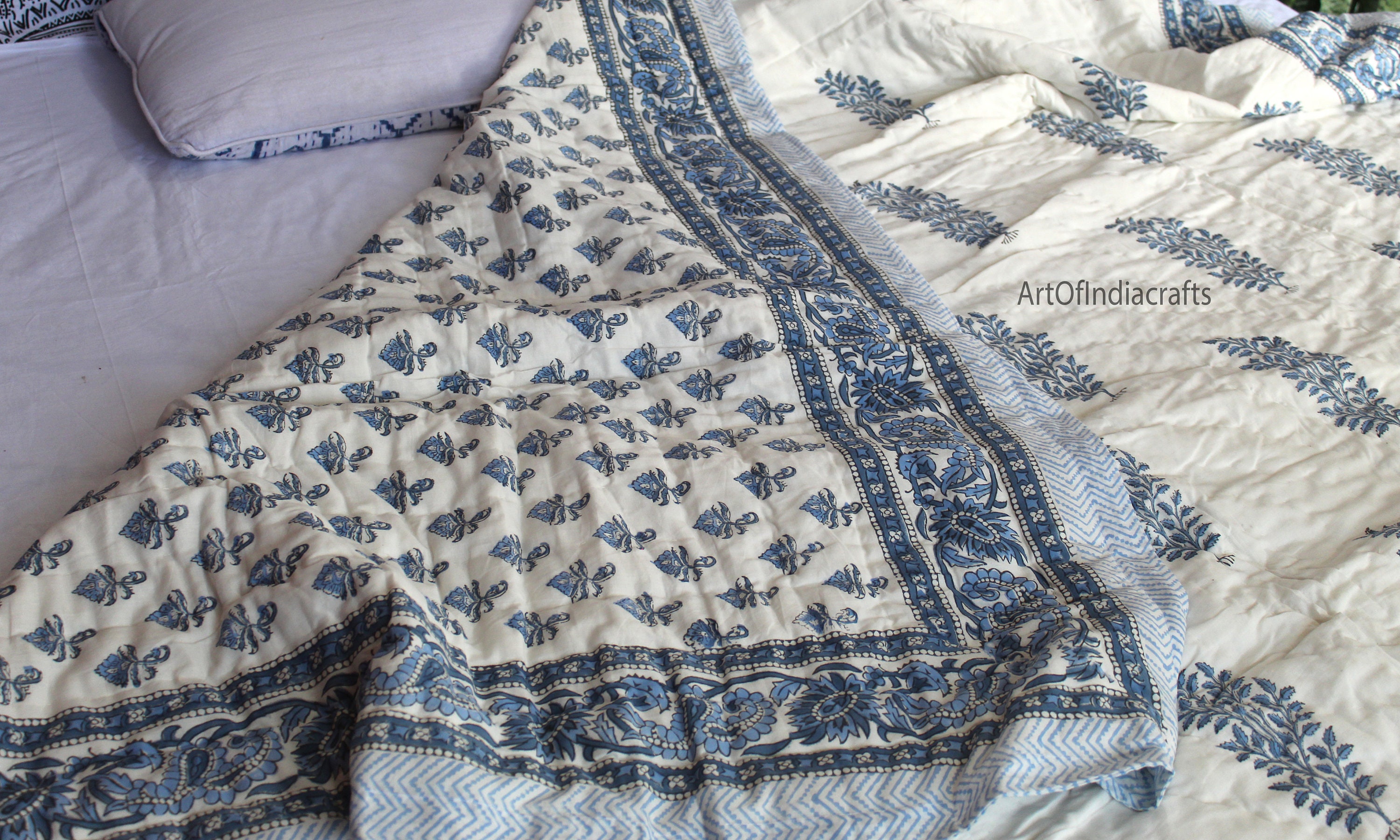 Reversible Quilt Soft Cotton Quilt Hand Block Print Quilt Etsy