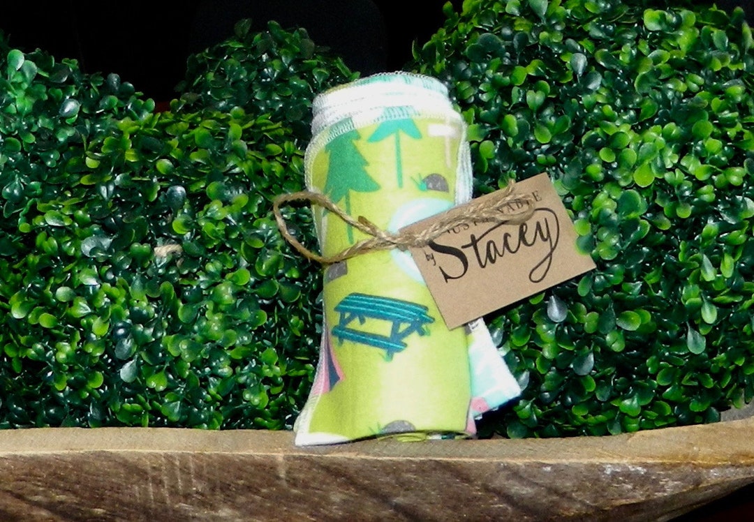 CAMPGROUND Paperless paper Towels 12 X 10 Cotton Flannel Handmade