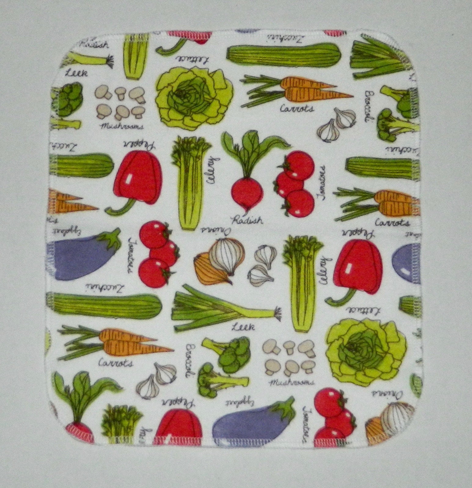 VEGETABLES Unpaper Towels 12 x 10 Cotton Flannel Etsy