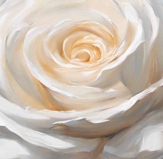 White Roses Color Art White Rose Painting: Large Floral Acrylic Art - Etsy