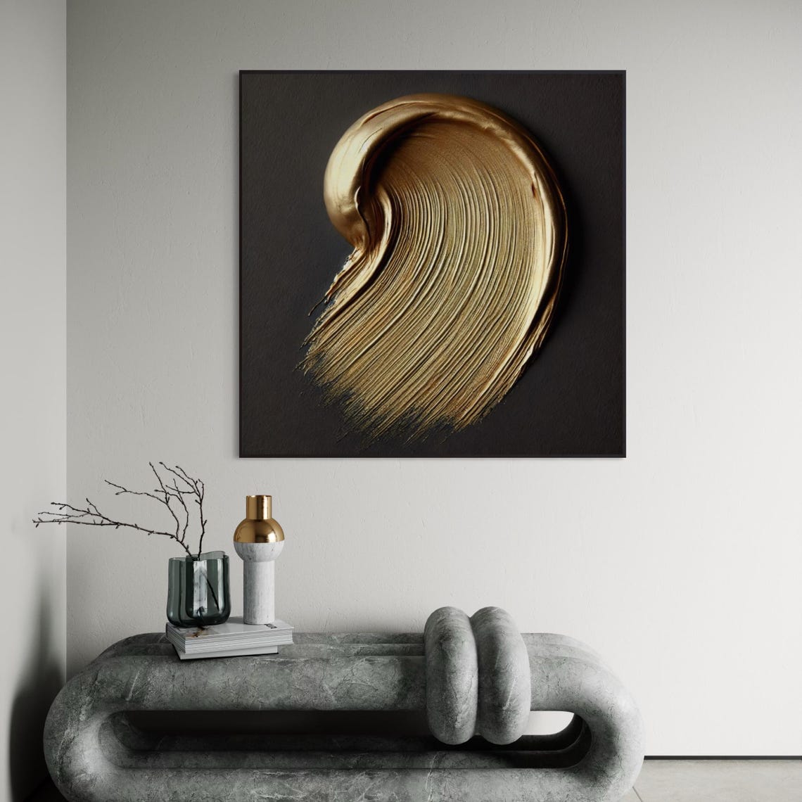 Gold Leaf Abstract Canvas Art: Modern Textured Wall Sculpture - Etsy