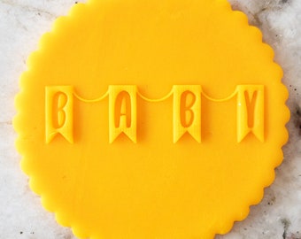 Biscuits /& Cakes for Baby Shower Baby Pram Fondant Icing Embosser Stamp for Cookies