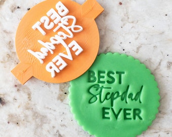 Best Stepdad Ever Cookie Biscuit Embosser Stamp Fondant Cake Decorating Icing Cupcake Fathers Day