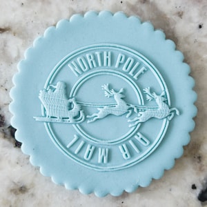 North Pole Air Mail POPup Embosser Cookie Biscuit Stamp Fondant Cake Decorating Icing Cupcakes Stencil Christmas