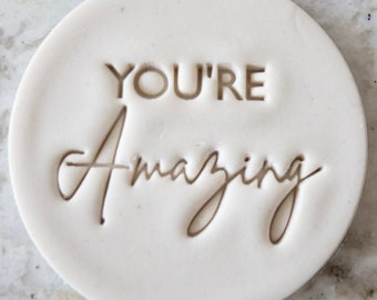 You're Amazing Cookie Biscuit Stamp Fondant Cake Decorating Icing Cupcakes Stencil Clay