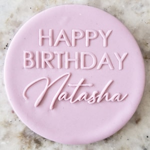 CUSTOM Happy Birthday Name Keks Popup Embosser Stempel Fondant Kuchen Dekoration Icing Stencil