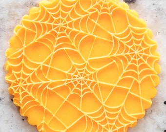 Spider Web Pattern Halloween POPup Embosser Cookie Biscuit Stamp Fondant Cake Decorating Icing Cupcakes Clay Stencil