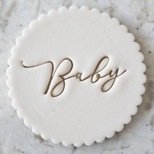 Baby Script Text Cookie Keks Stempel Fondant Kuchen Dekorieren Icing Cupcakes Schablone