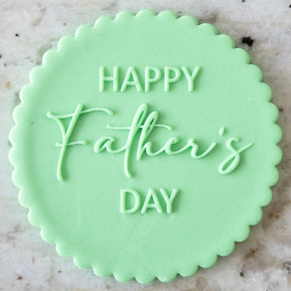 Happy Fathers Day Mixed Font POPup Embosser Cookie Biscuit Stamp Fondant Cake Decorating Icing Cupcakes Stencil Fathers Day