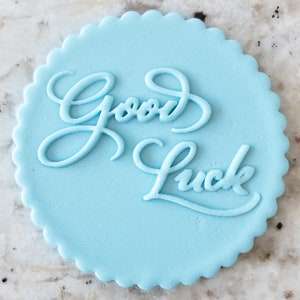 Good Luck Biscuit Cookie POPup Embosser Stamp Fondant Cake Decorating Icing Stencil
