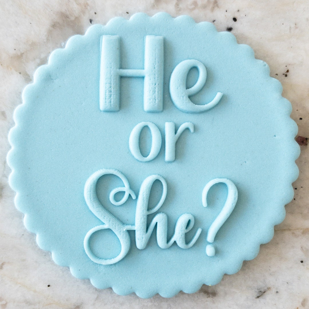 He or She? Popup Embosser Cookie Biscuit Stamp Fondant Cake Decorating ...