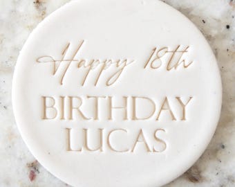 CUSTOM Happy Birthday, Number And Name Cookie Biscuit Stamp Fondant Cake Decorating Icing Cupcakes Stencil Clay