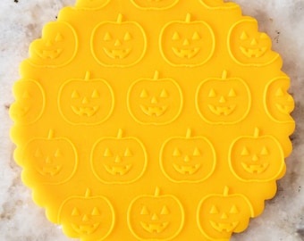 Pumpkin Pattern Plaque POPup Embosser Cookie Biscuit Stamp Fondant Cake Decorating Icing Cupcakes Stencil Halloween