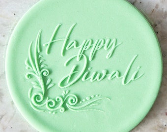 Happy Diwali POPup Embosser Cookie Biscuit Stamp Fondant Cake Decorating Icing Cupcakes Stencil
