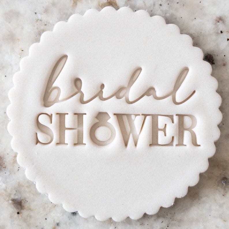 Bridal Shower Cookie Biscuit Stamp Fondant Cake Decorating Icing Cupcakes Stencil image 1