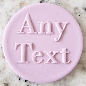 CUSTOM Any Text Biscuit Cookie POPup Embosser Stamp Fondant Cake Decorating Icing Stencil Clay