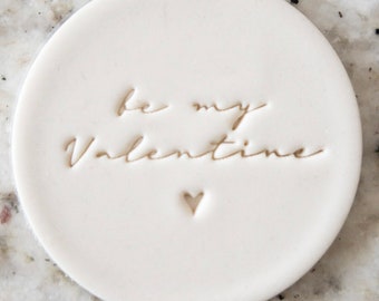 Be My Valentine Heart Cookie Biscuit Stamp Fondant Cake Decorating Icing Cupcakes Stencil Embosser Valentines Day