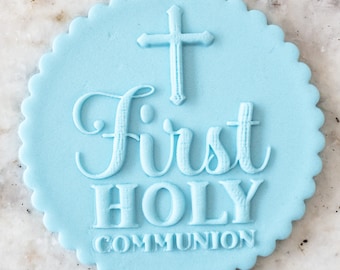 First Holy Communion POPup Embosser Cookie Biscuit Stamp Fondant Cake Decorating Icing Cupcakes Stencil