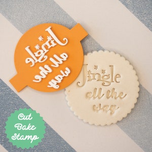 Jingle All The Way Cookie Biscuit Embosser Stamp Christmas Fondant Cake Decorating Icing