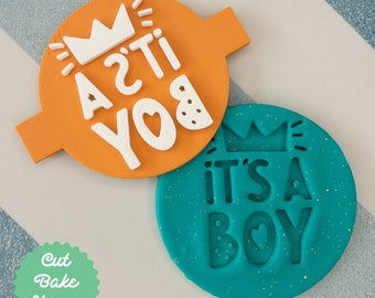 Het is een jongen! Cookie Biscuit Embosser Stempel Baby Shower Nieuwe Baby Gift Fondant Cake Decorating Icing