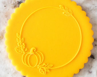 Halloween Pumpkin Wreath POPup Embosser Cookie Biscuit Stamp Fondant Cake Decorating Icing Cupcakes Stencil Halloween