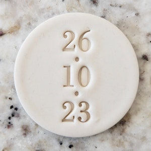 CUSTOM Date Cookie Biscuit Stamp Fondant Cake Decorating Icing Cupcakes Stencil Wedding Birthday Clay