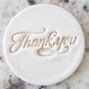 Thank You Script Cookie Biscuit Stamp Fondant Cake Decorating Icing Cupcakes Stencil Clay