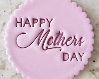 Happy Mothers Day 4 Cookie Biscuit Stamp Fondant Cake Decorating Icing Cupcakes Stencil