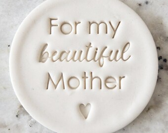 For My Beautiful Mother Cookie Biscuit Stamp Fondant Cake Decorating Icing Cupcakes Stencil