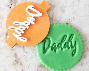Daddy Text Cookie Biscuit Embosser Stamp Fondant Cake Decorating Icing Cupcake Fathers Day