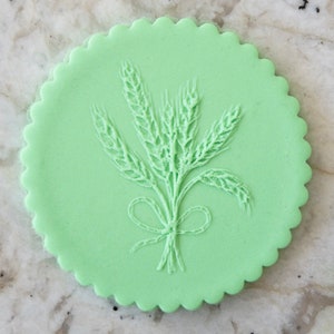 Wheat Bunch POPup Embosser Cookie Biscuit Stamp Fondant Cake Decorating Icing Cupcakes Thanksgiving Stencil