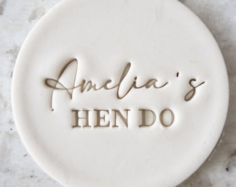 CUSTOM Name Hen Do Cookie Biscuit Stamp Fondant Cake Decorating Icing Cupcakes Stencil Clay