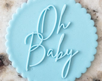 Oh Baby 3 POPup Embosser Cookie Biscuit Stamp Fondant Cake Decorating Icing Cupcakes Stencil