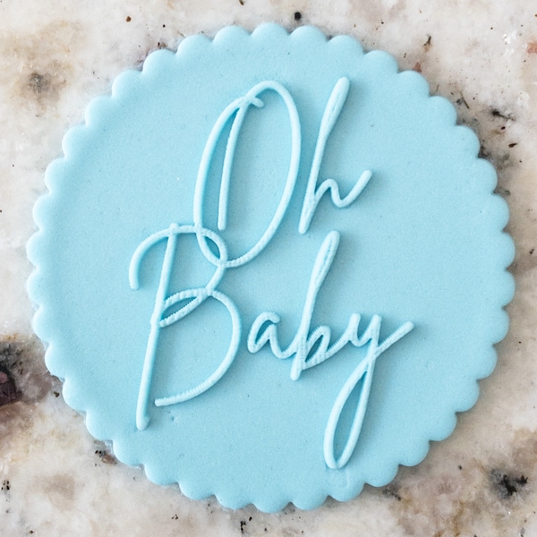 Oh Baby 3 POPup Embosser Cookie Biscuit Stamp Fondant Cake Decorating Icing Cupcakes Stencil