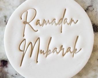 Ramadan Mubarak Script Cookie Biscuit Stamp Fondant Cake Decorating Icing Cupcakes Stencil Eid