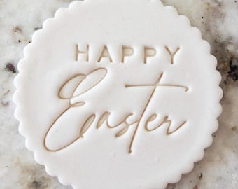 Happy Easter Mixed Font Script Cookie Biscuit Stamp Fondant Cake Decorating Icing Cupcakes Stencil