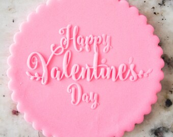 Happy Valentines Day 2 POPup Embosser Cookie Biscuit Stamp Fondant Cake Decorating Icing Cupcakes Stencil Valentines Day