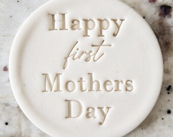 Happy First Mothers Day Cookie Biscuit Stamp Fondant Cake Decorating Icing Cupcakes Stencil Mum