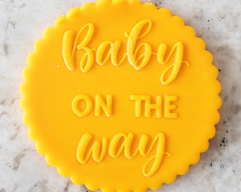 Baby On The Way Biscuit Cookie POPup Embosser Stamp Fondant Cake Decorating Icing Cupcakes Stencil