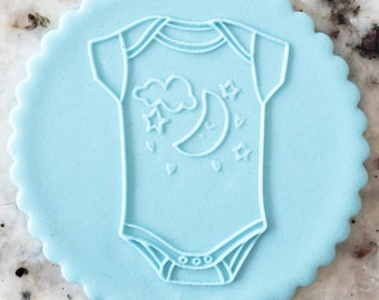Baby Vest POPup Embosser Cookie Biscuit Stamp Fondant Cake Decorating Icing Cupcakes Stencil