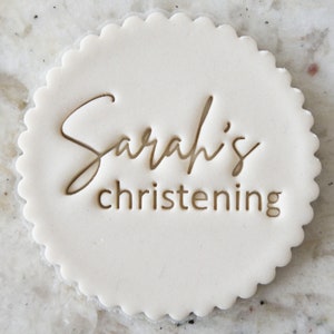 CUSTOM Christening Name Cookie Biscuit Stamp Fondant Cake Decorating Icing Cupcakes Stencil