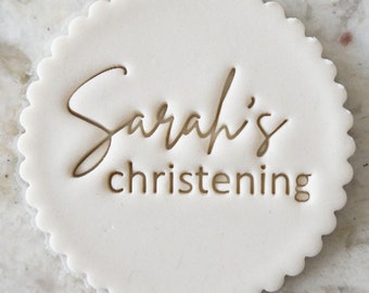CUSTOM Christening Name Cookie Biscuit Stamp Fondant Cake Decorating Icing Cupcakes Stencil