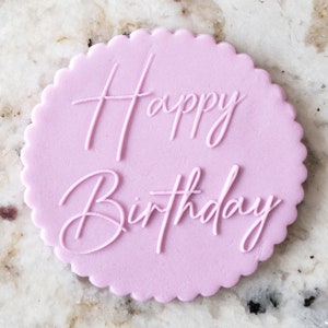 Happy Birthday 3 POPup Embosser Cookie Biscuit Stamp Fondant Cake Decorating Icing Cupcakes Stencil