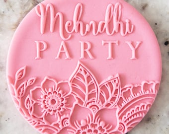 Mehndi Party 2 Biscuit Cookie POPup Embosser Stamp Fondant Cake Decorating Icing Cupcakes Stencil Hindu Indian